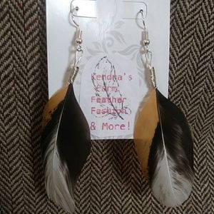 Genuine handmade feather earrings